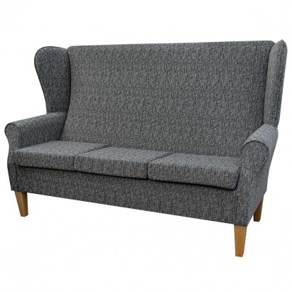 3 Seater Highback Sofa in a Como Charcoal Fabric