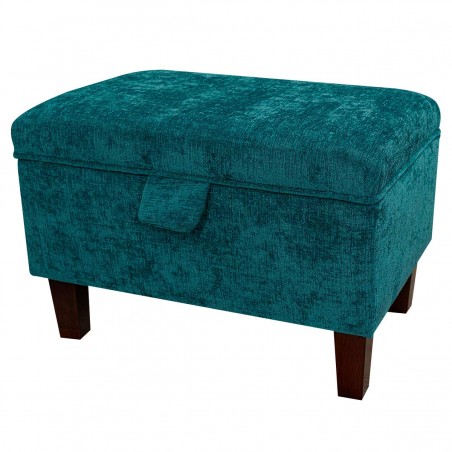 Storage Footstool, Ottoman, Pouffe in a Carlton Teal Fabric