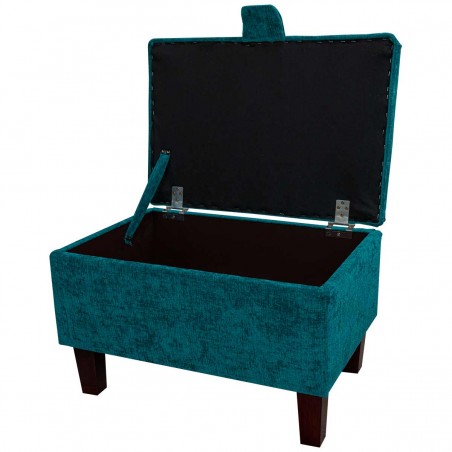 Storage Footstool, Ottoman, Pouffe in a Carlton Teal Fabric