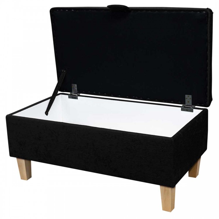 black footstool with storage