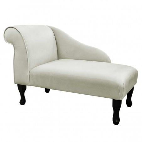 41" Mini Chaise Longue in a Malta Cream Deluxe Velvet Fabric