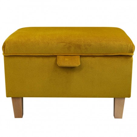 Storage Footstool Ottoman Pouffe Toybox in a Malta Gold Luxury Velvet Fabric