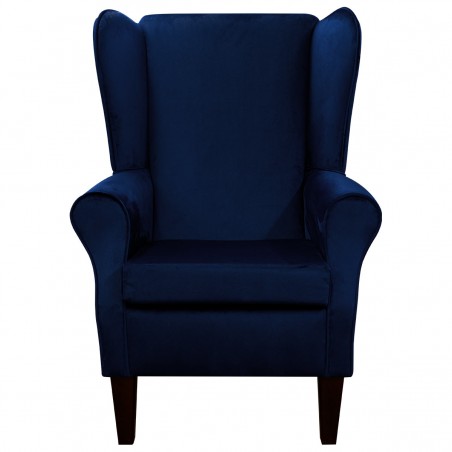 Large High Back Chair in a Monaco Royal Blue Supersoft Velvet Fabric