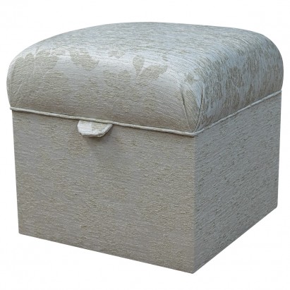 Storage Box Footstool in a Conway Floral Oyster Fabric