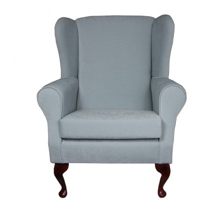 Medium Wingback Fireside Westoe Chair in a Pimlico Duck Egg Blue Fabric