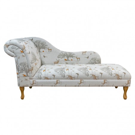 66" Large Chaise Longue in a Tatton Cotton Print Fabric