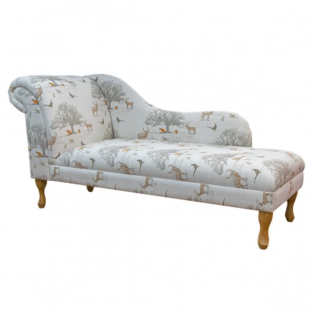 66" Large Chaise Longue in a Tatton Cotton Print Fabric