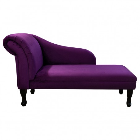 52" Medium Chaise Longue in a Monaco Amethyst Supersoft Velvet Fabric