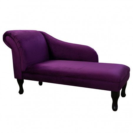 52" Medium Chaise Longue in a Monaco Amethyst Supersoft Velvet Fabric