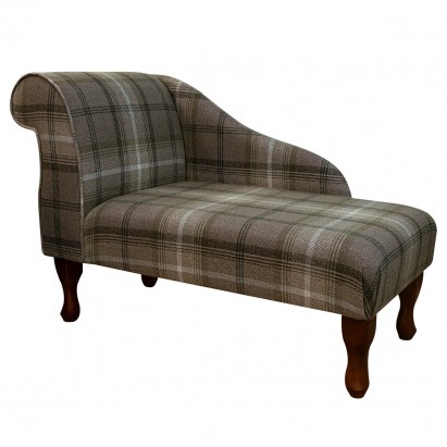 41" Mini Chaise Longue in a Sophie Check Chocolate...