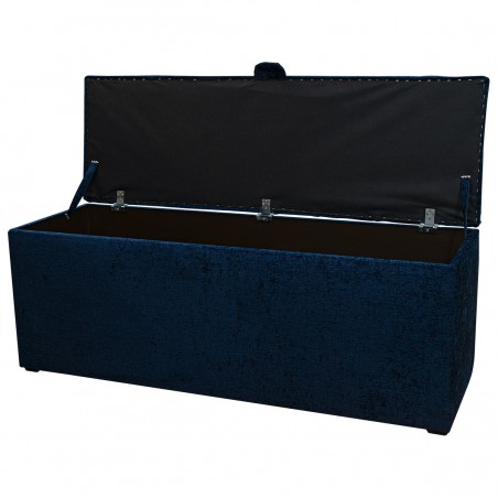 Buttoned Blanket Box in a Tokyo Navy Fabric