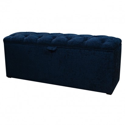 Buttoned Blanket Box in a Tokyo Navy Fabric