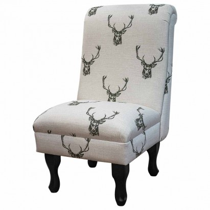 Bedroom Chair in a Stag Cotton Print Fabric