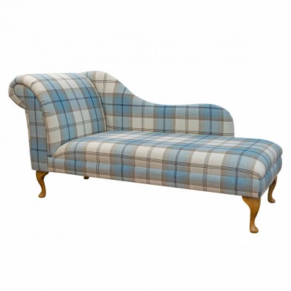 66" Large Chaise Longue in a Sky Blue Balmoral...