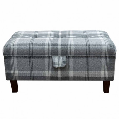 grey tartan ottoman footstool