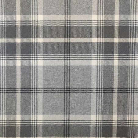 grey tartan ottoman footstool fabric