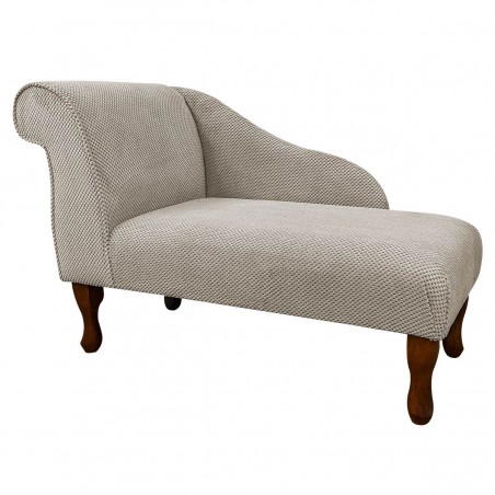 41" Mini Chaise Longue in a Mink Dimple Velvet Fabric