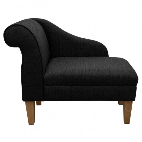 Small Chaise Longue in Black Night Fabric