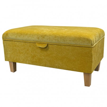 Storage Footstool, Ottoman, Pouffe in a Manhattan Gold Marl Velvet Fabric