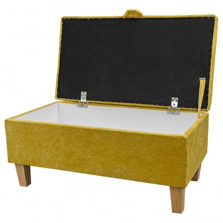 Storage Footstool, Ottoman, Pouffe in a Manhattan Gold Marl Velvet Fabric