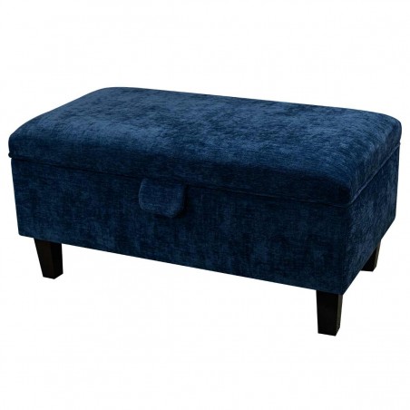 navy velvet ottoman