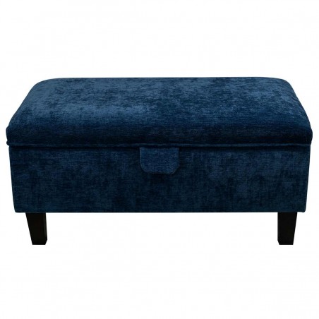 navy velvet footstool with storage