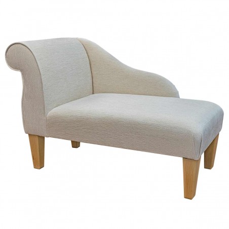 41" Mini Chaise Longue in a Woburn Plain Oyster Chenille Fabric