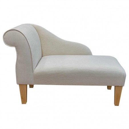 41" Mini Chaise Longue in a Woburn Plain Oyster Chenille Fabric