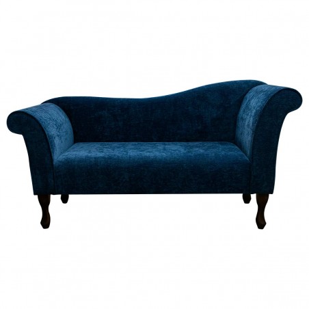 Designer Chaise Sofa in a Manhattan Navy Marl Velvet Fabric