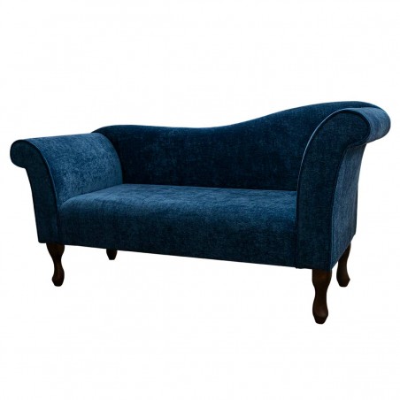 Designer Chaise Sofa in a Manhattan Navy Marl Velvet Fabric