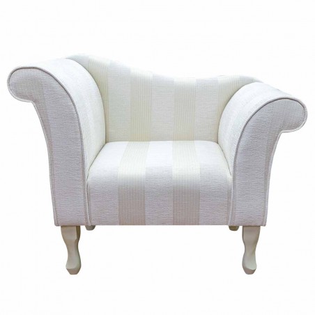 Designer Chaise Chair in a Woburn Oyster Striped Chenille Fabric