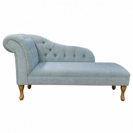 Medium Buttoned Chaise Longue in a  Duck Egg Fabric