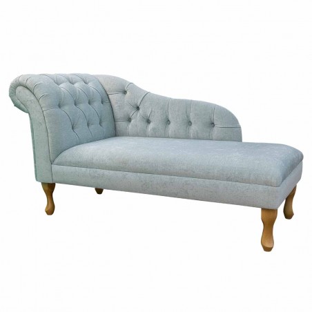 Buttoned Chaise Longue in a Pimlico Crush Duck Egg Fabric