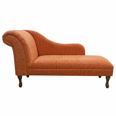 60" Large Chaise Longue in a Vintage Paprika Fabric