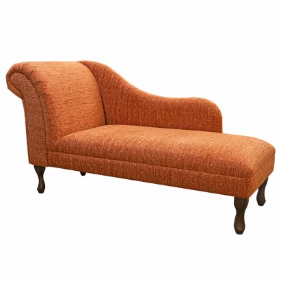 60" Large Chaise Longue in a Vintage Paprika Fabric
