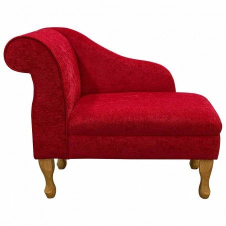 36" Compact Chaise Longue in a Pimlico Crush Red Fabric