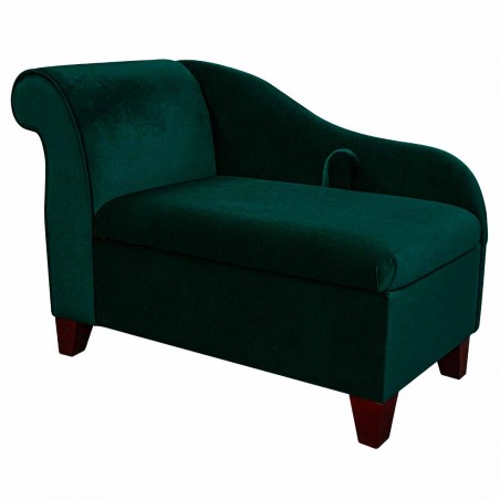 41" Storage Chaise Longue in a Malta Jasper Deluxe Velvet Fabric