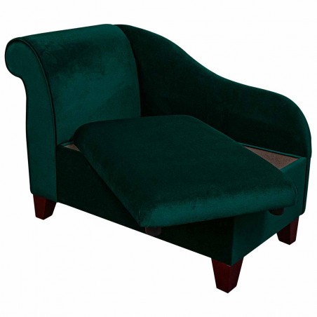 41" Storage Chaise Longue in a Malta Jasper Deluxe Velvet Fabric