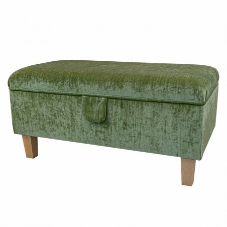 Storage Footstool, Ottoman, Pouffe in a Pastiche Slub Citrus Fabric