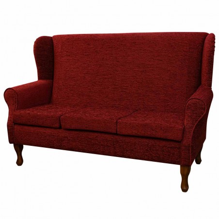 3 Seater Wingback Sofa in a Camden Stria Wine Fabric