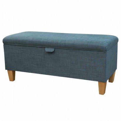 Storage Bench Stool in a Lindale Sapphire Fabric