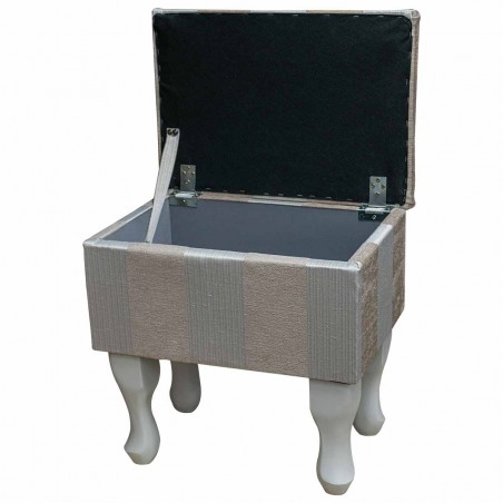 Small Dressing Table Stool in a Woburn Beige Stripe Fabric