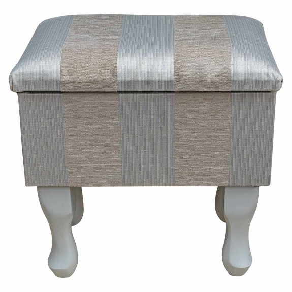 Small Dressing Table Stool in a Woburn Beige Stripe Fabric