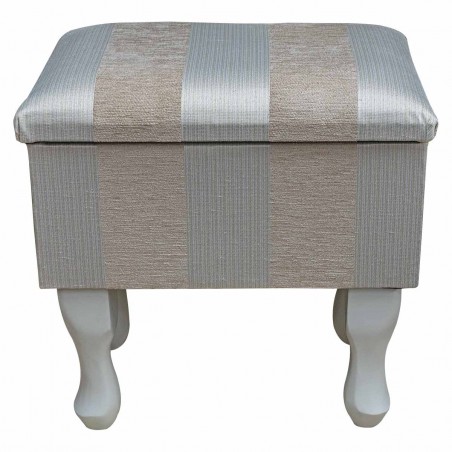 striped beige dressing table stool