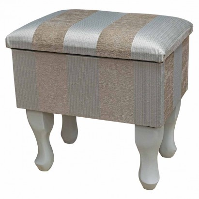 Small Dressing Table Stool in a Woburn Beige Stripe...