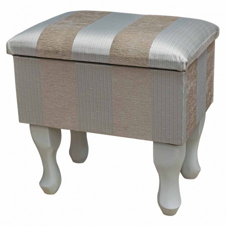 Small Dressing Table Stool in a Woburn Beige Stripe Fabric