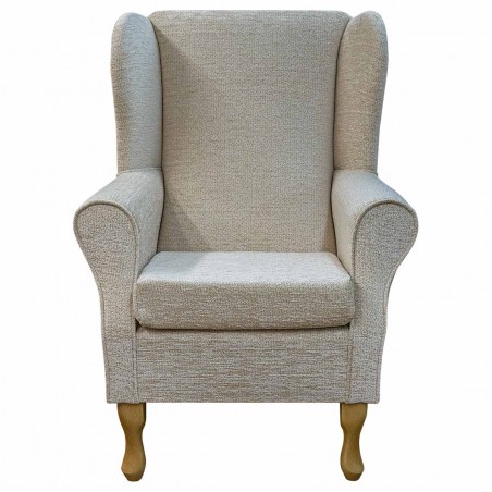 Standard Wingback Fireside Westoe Chair in a Portobello Boucle Oyster Fabric