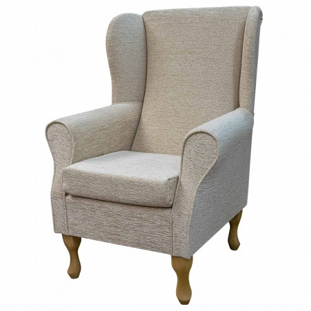 Standard Wingback Fireside Westoe Chair in a Portobello Boucle Oyster Fabric