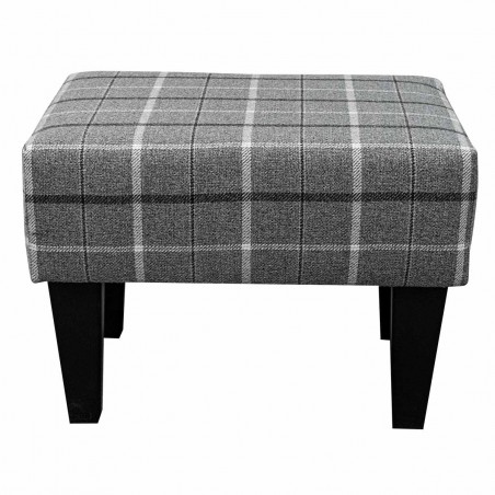 Small Tartan Grey Footstool with legs