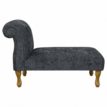 41" Mini Armless Chaise Longue in a Carlton Charcoal Fabric